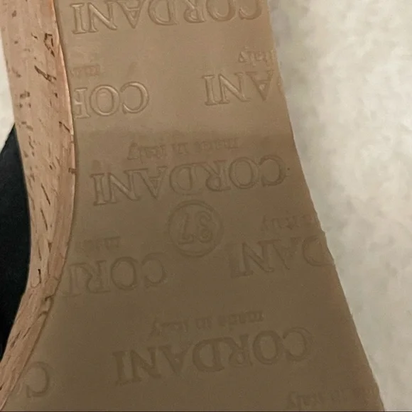 Cordani black leather cross slide wedge size 37 - Picture 4 of 8